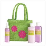 CGirls Bath Set in Green Tote - Click To Enlarge