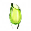 GREEN CUT GLASS VASE