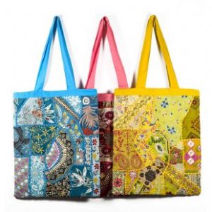 CColor splash patchwork tote - Click To Enlarge