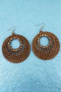 Filigree Wood Disk Earrings