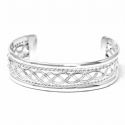 Silver Braided Overlay Cuff bracelet