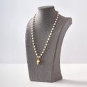 Double Cross And Glass Pearl Necklace