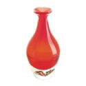 RED ART GLASS BOTTLENECK VASE