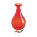 RED ART GLASS BOTTLENECK VASE