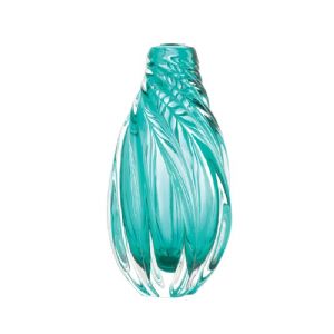 COCEAN AQUA SPIRAL ART GLASS VASE - Click To Enlarge