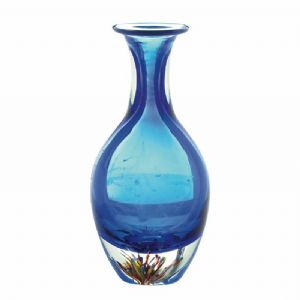 CBLUE ART GLASS BOTTLENECK VASE - Click To Enlarge